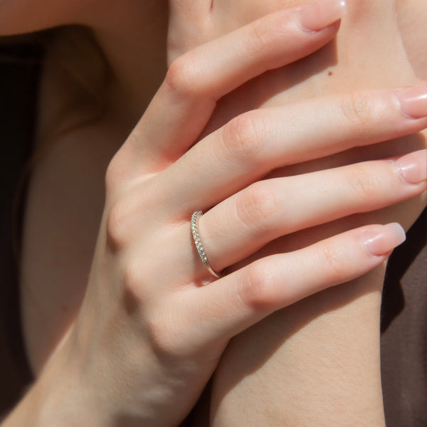 Irene Brilliant Diamond Stacking Ring 9ct White Gold Rings Imperial Jewellery 