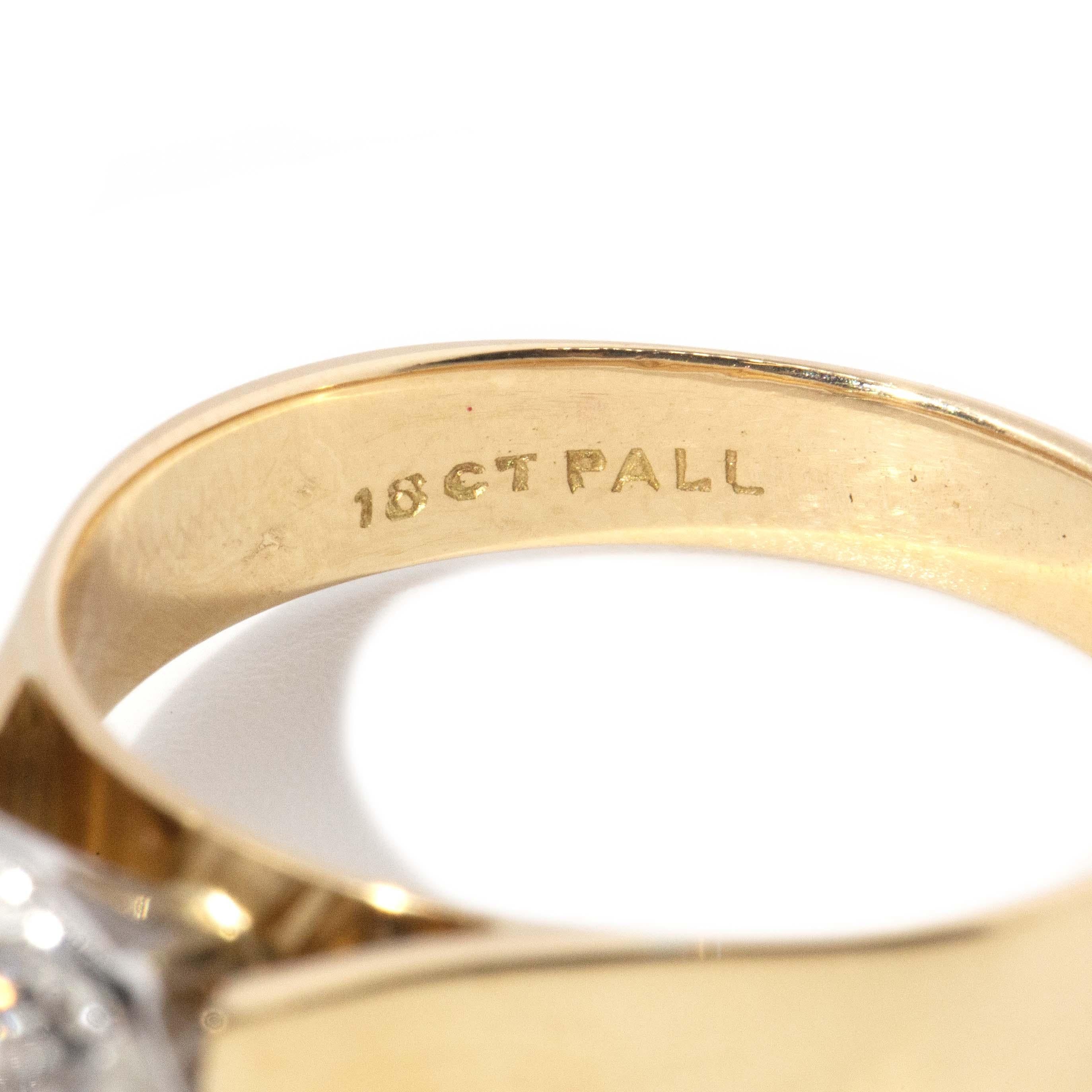 Vintage Circa 1960s Old Cut Diamond Ring 18 Carat Gold