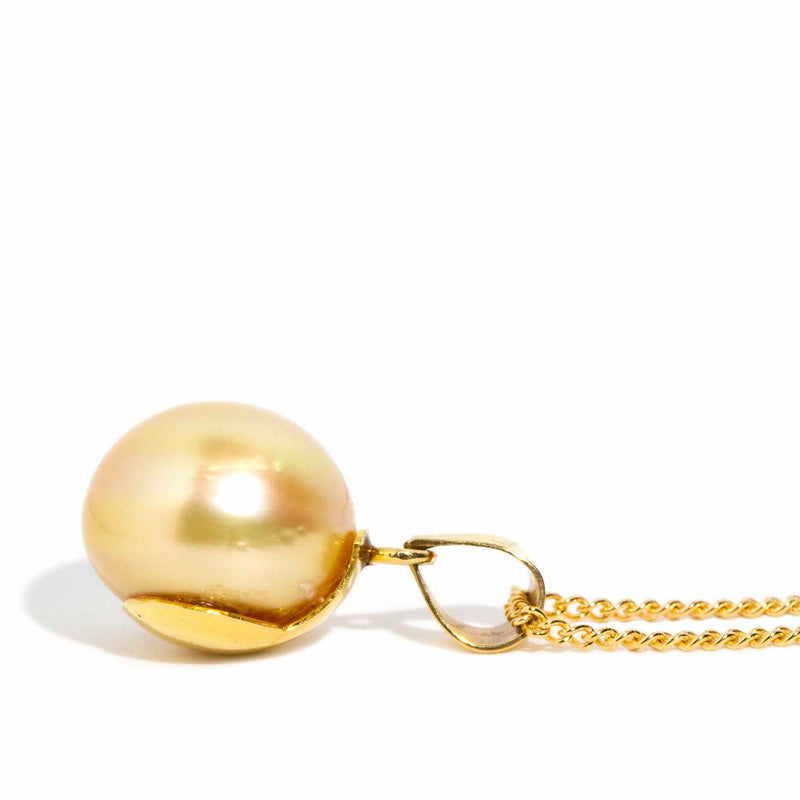 Iro Golden South Sea Pearl 14ct Pendant & 9ct Gold Chain Pendants/Necklaces Imperial Jewellery 