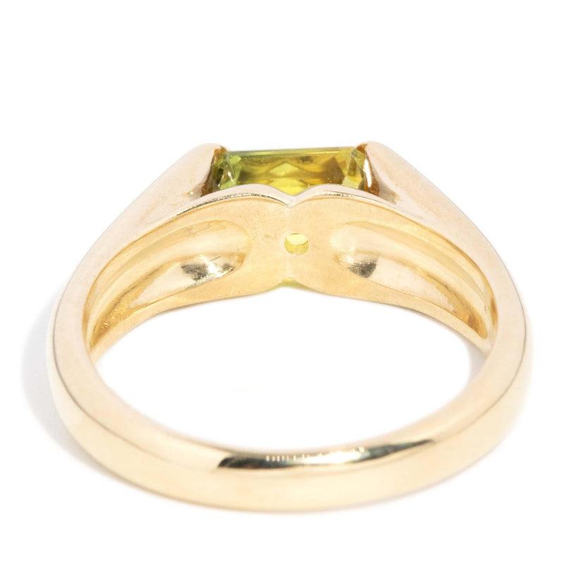 Vintage Circa 1990s Yellow Sapphire Ring 18 Carat Yellow Gold