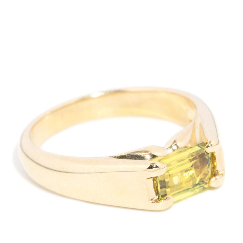 Vintage Circa 1990s Yellow Sapphire Ring 18 Carat Yellow Gold