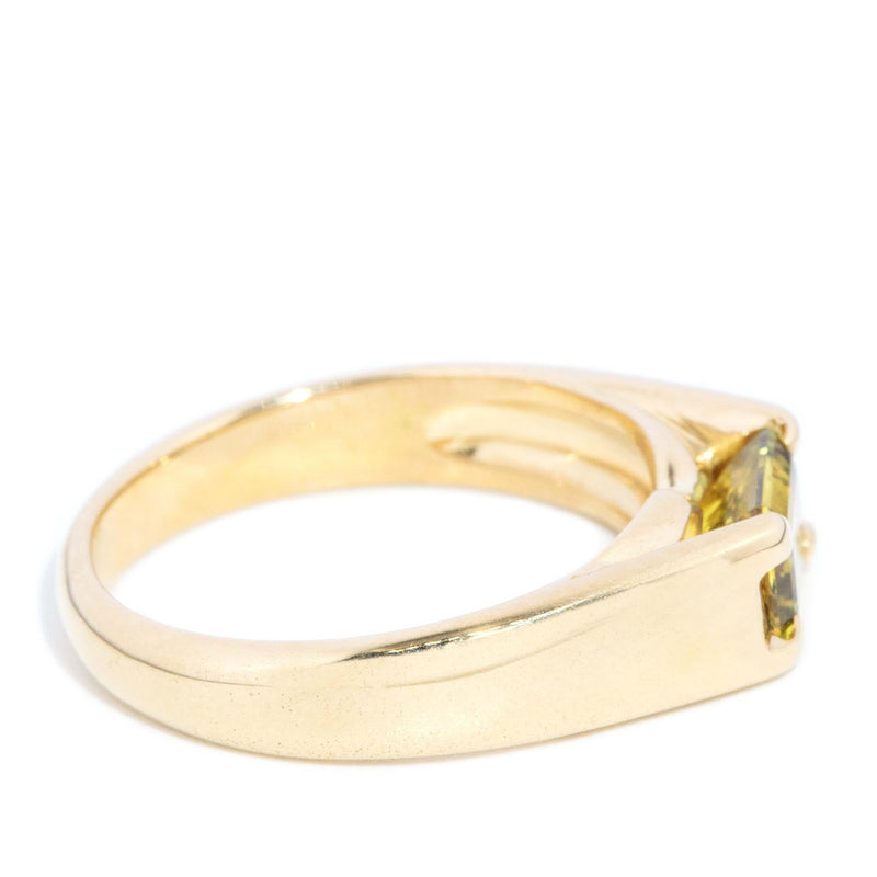 Vintage Circa 1990s Yellow Sapphire Ring 18 Carat Yellow Gold