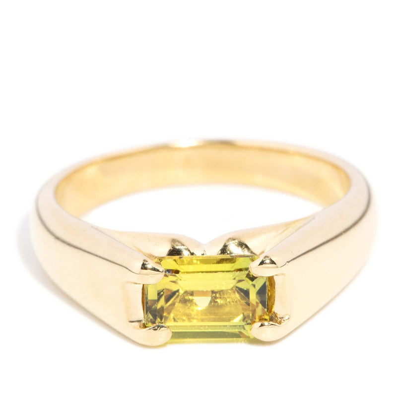 Vintage Circa 1990s Yellow Sapphire Ring 18 Carat Yellow Gold