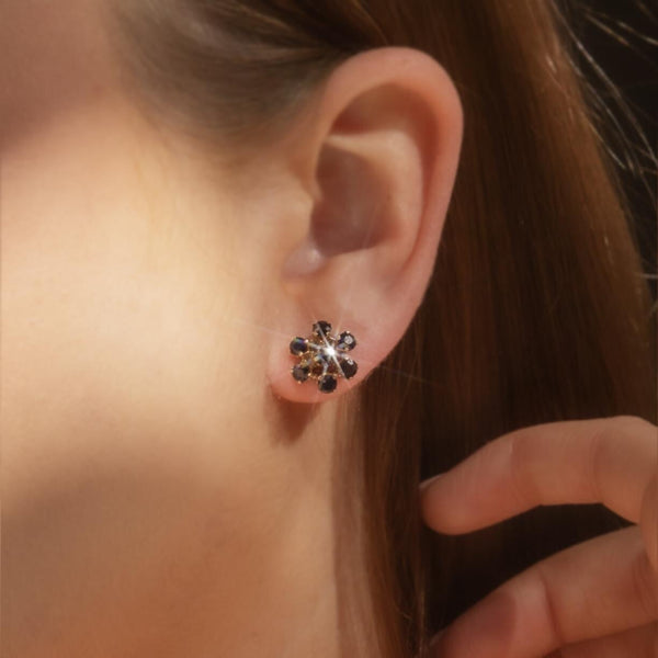 Ivanka 1980s Sapphire Cluster Studs 18ct Gold