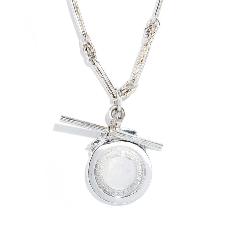 Vintage 1927 Sterling Silver Award Pendant & Toggle Bar Chain