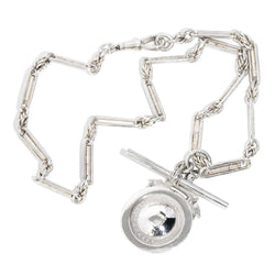 Vintage 1927 Sterling Silver Award Pendant & Toggle Bar Chain
