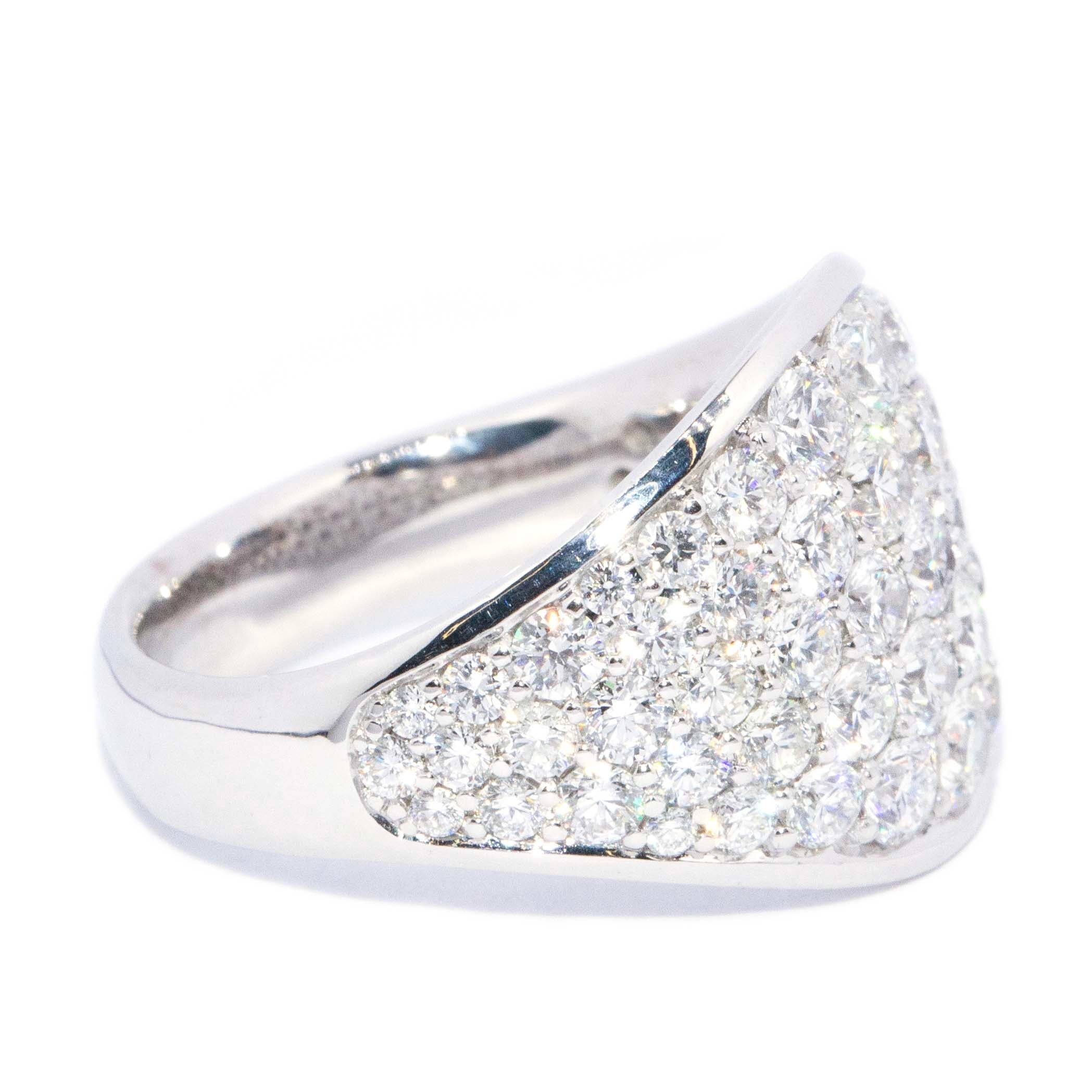 Janey Domed Diamond Cluster Ring 18ct White Gold Rings Imperial Jewellery 
