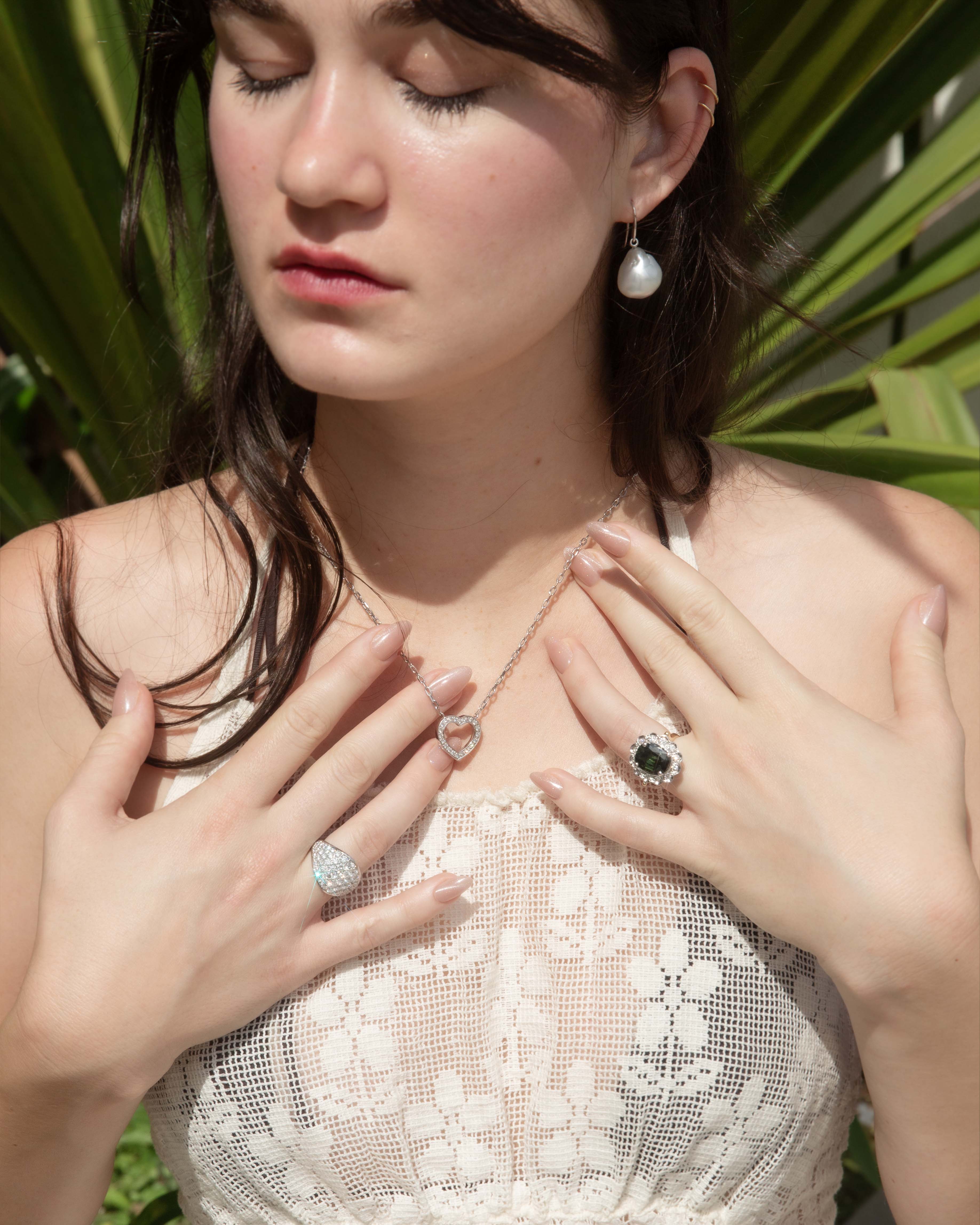 Janey Domed Diamond Cluster Ring 18ct White Gold Rings Imperial Jewellery 