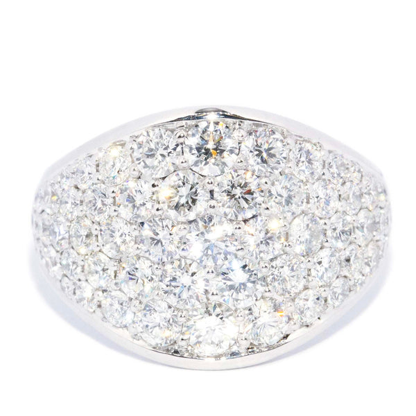 Janey Domed Diamond Cluster Ring 18ct White Gold Rings Imperial Jewellery 