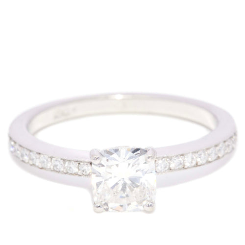 Jayla GIA 1.00ct Cushion Cut Diamond Ring 18K White Gold