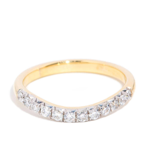 Jazzlyn Curved Diamond Eternity Ring 18K Two Tone Gold