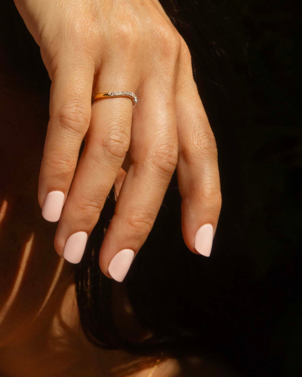 Jazzlyn Curved Eternity Ring 18ct Gold Rings Imperial Jewellery 