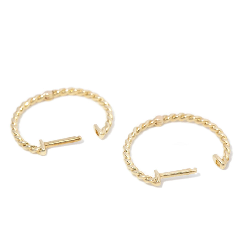 Vintage Circa 1990s Twisted Rope Hoop Earrings 9 Carat Gold