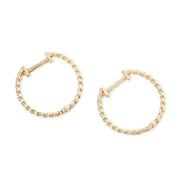 Vintage Circa 1990s Twisted Rope Hoop Earrings 9 Carat Gold