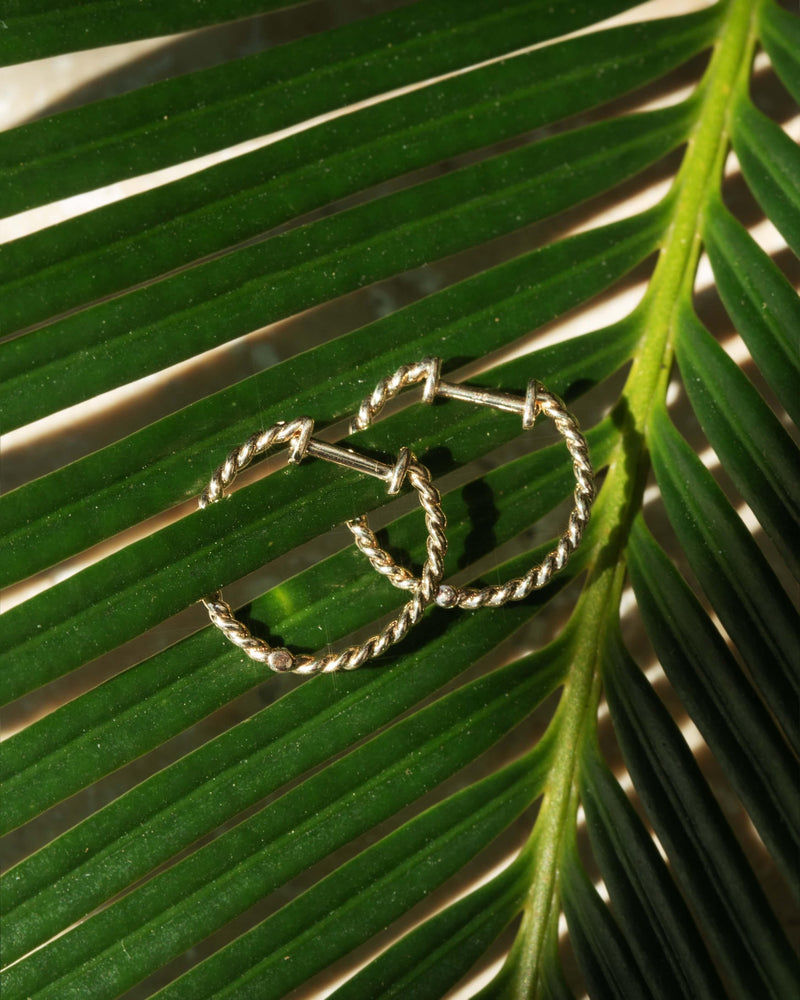 Vintage Circa 1990s Twisted Rope Hoop Earrings 9 Carat Gold