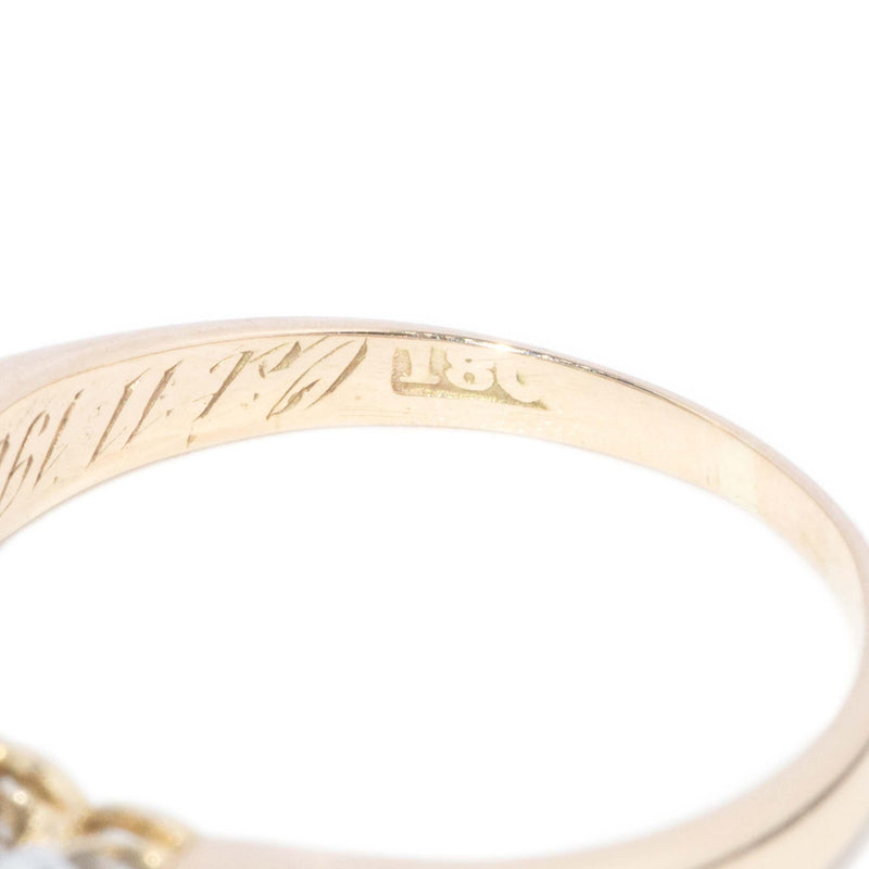 Antique Edwardian Diamond Five Stone Eternity Ring 18 Carat Gold