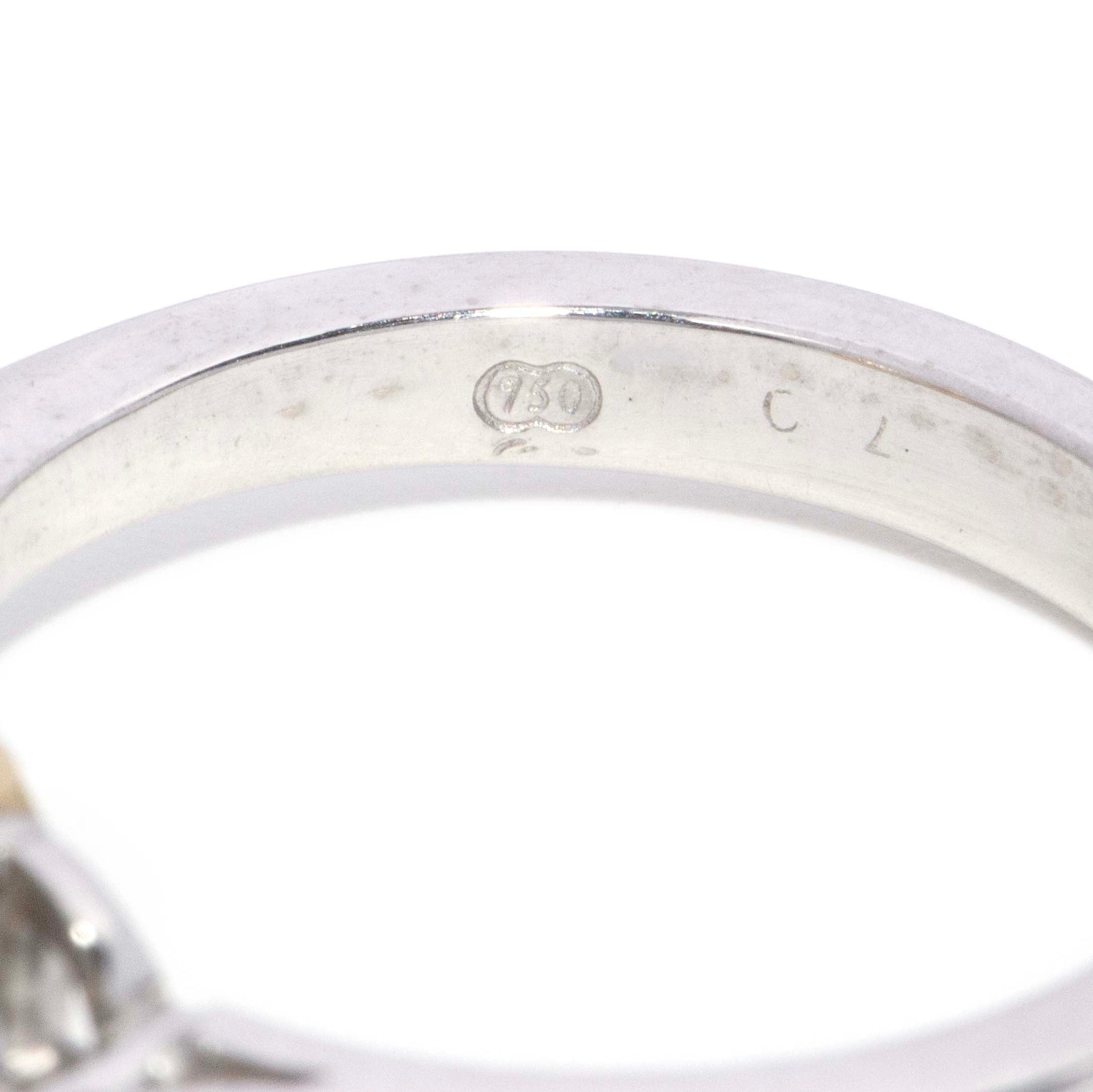 Jessica Cushion Cut Yellow & Half Moon Diamond Ring 18ct White Gold Rings Imperial Jewellery 