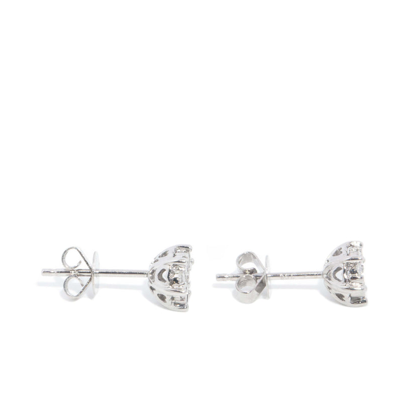 Contemporary Cluster Diamond Studs 18 Carat Yellow Gold