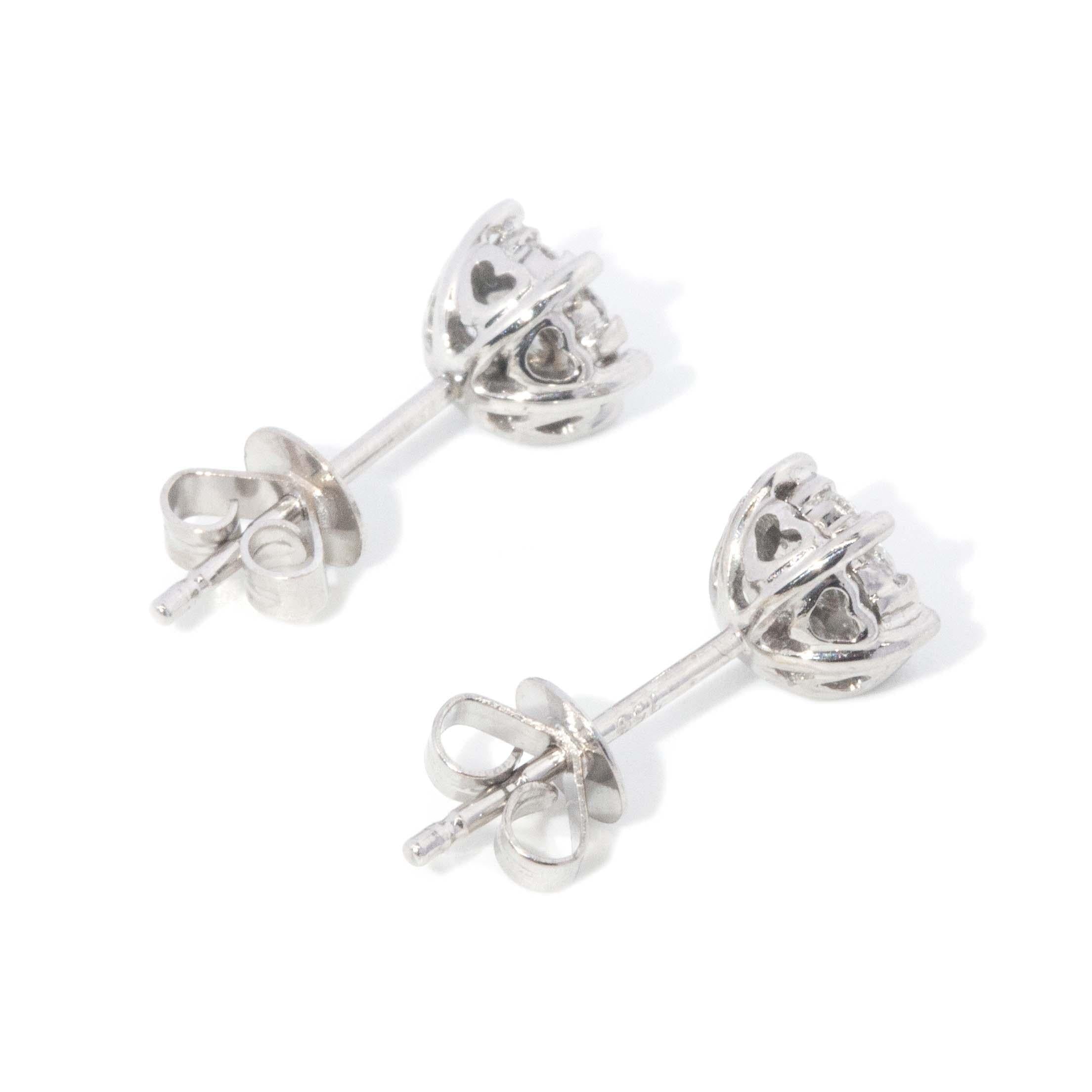 Contemporary Cluster Diamond Studs 18 Carat Yellow Gold