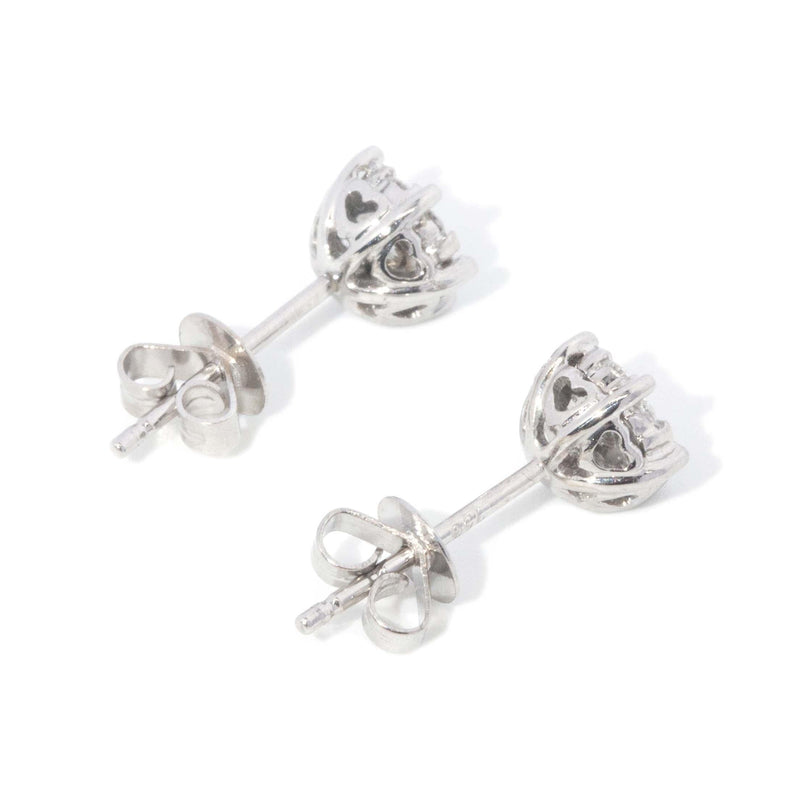 Contemporary Cluster Diamond Studs 18 Carat Yellow Gold