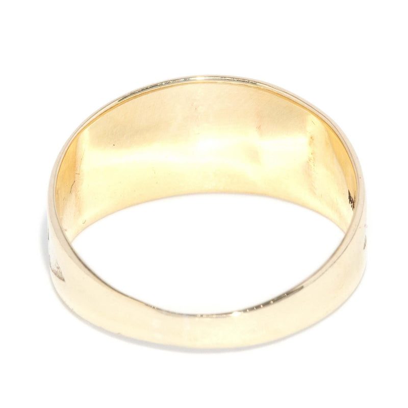 Vintage Circa 1940s Mizpah Watchtower Style Ring 9 Carat Gold