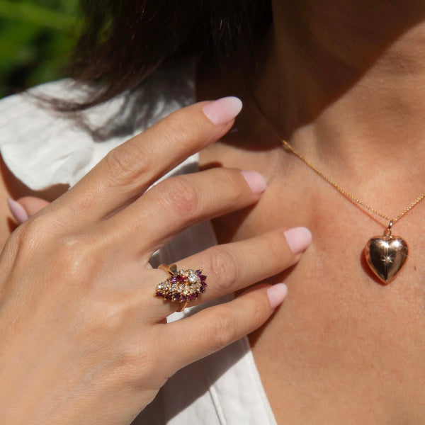 Joy Star Set Seed Pearl Bubble Heart Pendant 9K Rose Gold Charms & Pendants Imperial Jewellery 