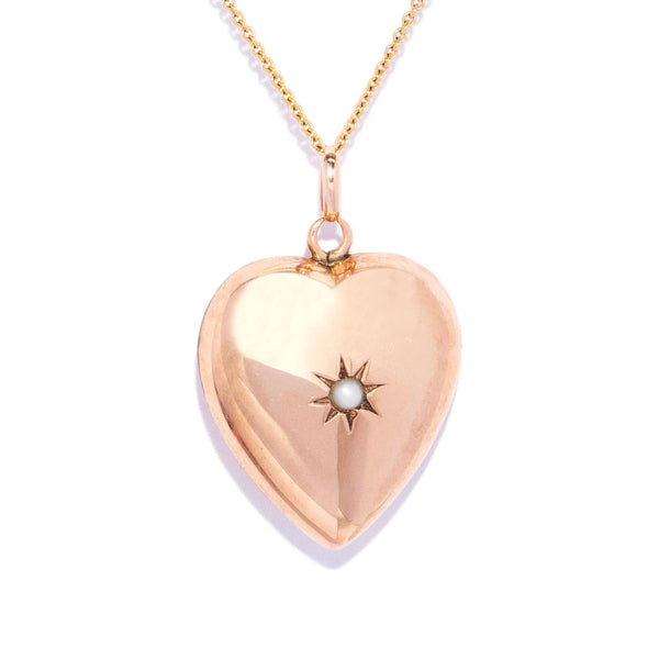 Joy Star Set Seed Pearl Bubble Heart Pendant 9K Rose Gold Charms & Pendants Imperial Jewellery 