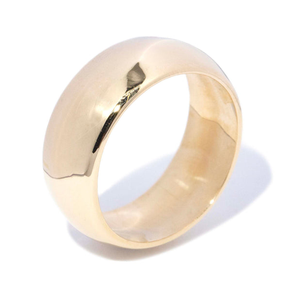 Julietta 1980s Plain Wedding Band 9ct Yellow Gold Rings Imperial Jewellery 