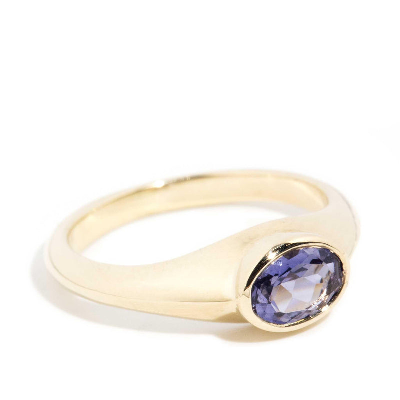 June 1990s Iolite Solitaire Ring 9ct Gold