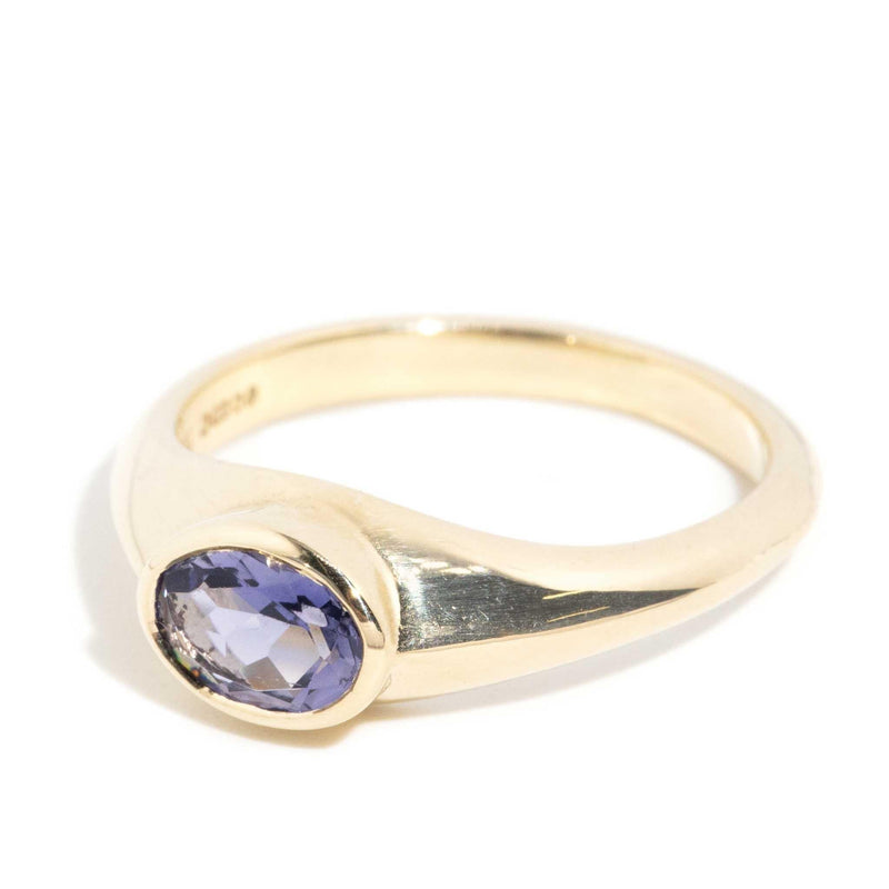 June 1990s Iolite Solitaire Ring 9ct Gold