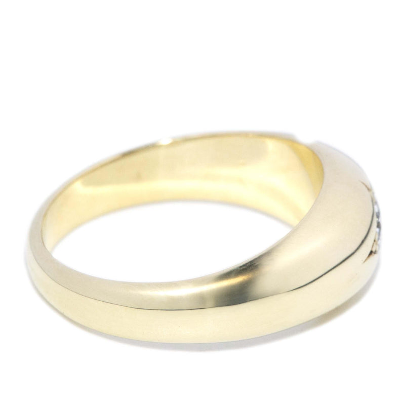 Vintage Circa 1930s Star Set Diamond Domed Ring 14 Carat Gold