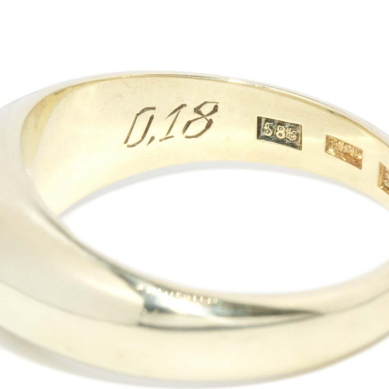 Vintage Circa 1930s Star Set Diamond Domed Ring 14 Carat Gold