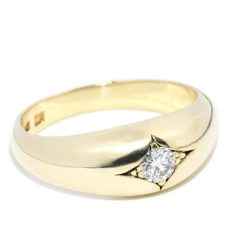 Vintage Circa 1930s Star Set Diamond Domed Ring 14 Carat Gold