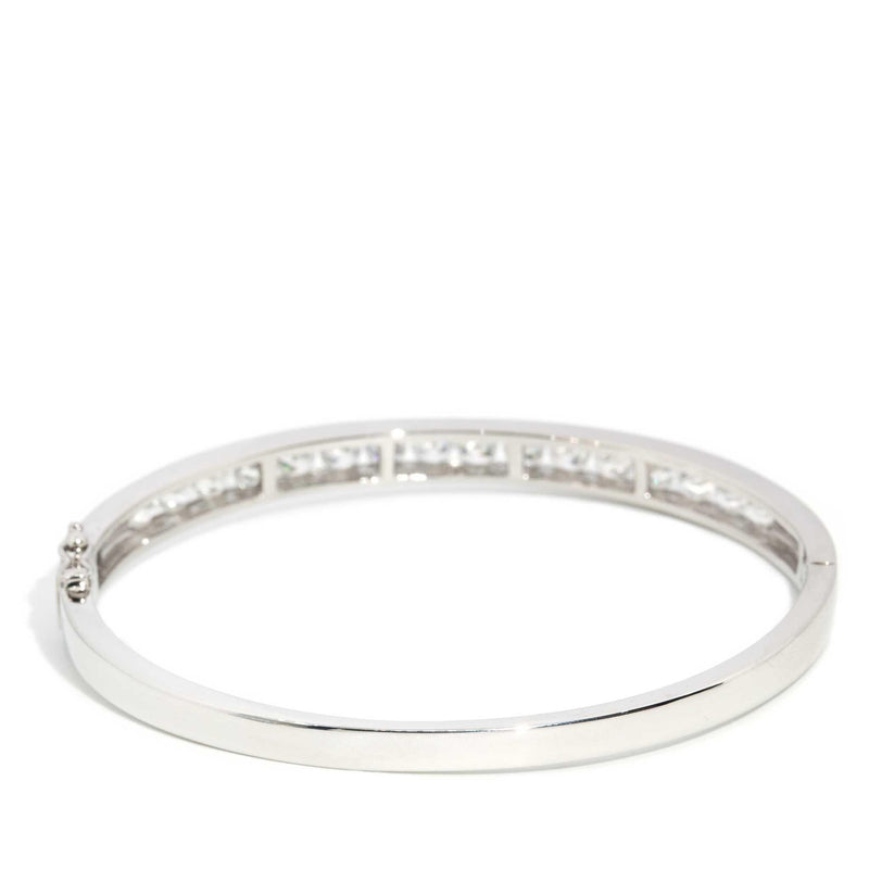 Kasey Diamond Hinged Bangle 18ct White Gold