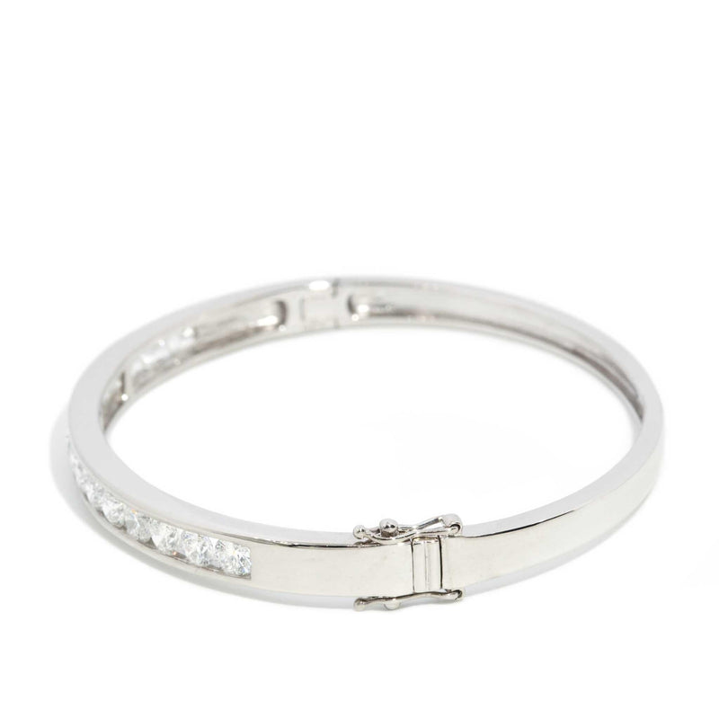 Kasey Diamond Hinged Bangle 18ct White Gold