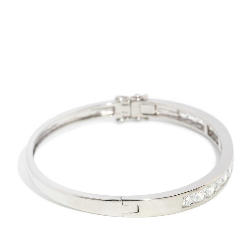 Kasey Diamond Hinged Bangle 18ct White Gold