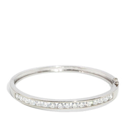 Kasey Diamond Hinged Bangle 18ct White Gold