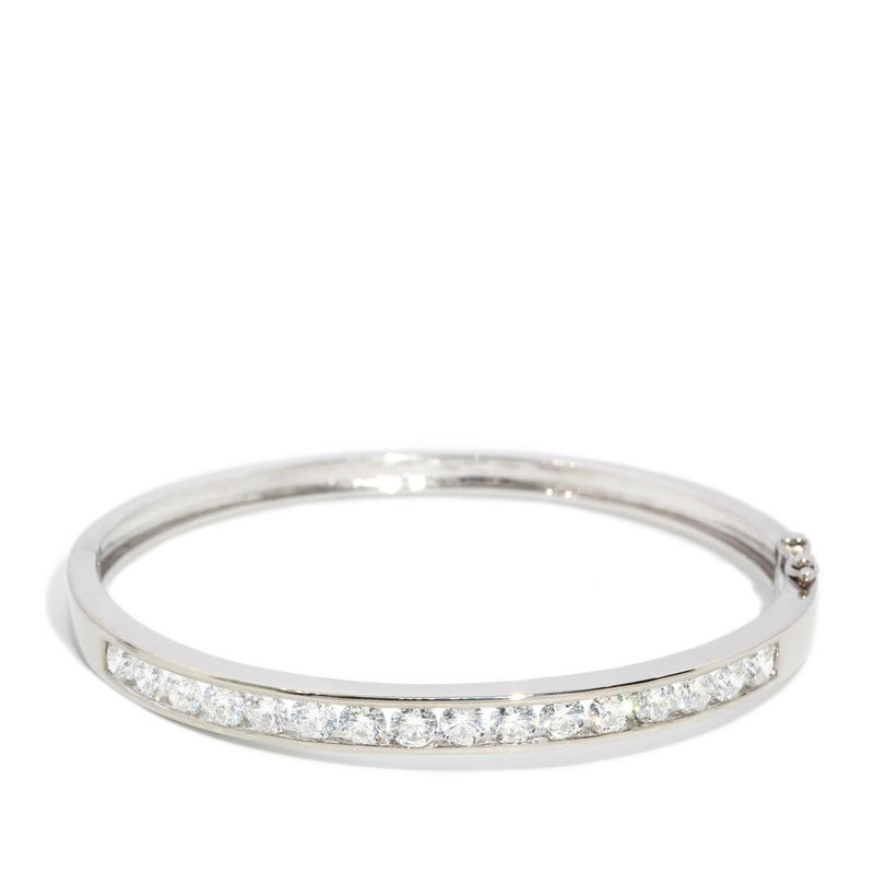 Kasey Diamond Hinged Bangle 18ct White Gold