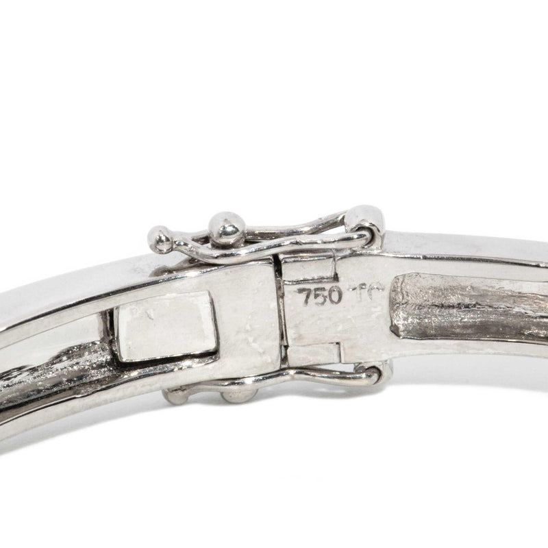 Kasey Diamond Hinged Bangle 18ct White Gold
