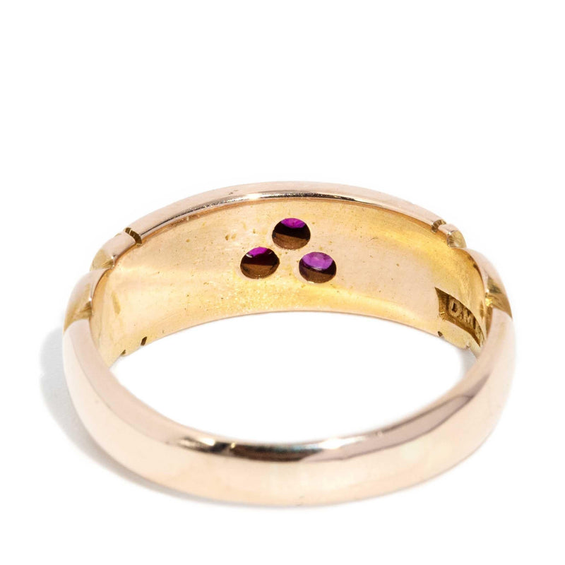 Katerina 1930s Ruby & Seed Pearl Band 18ct Gold