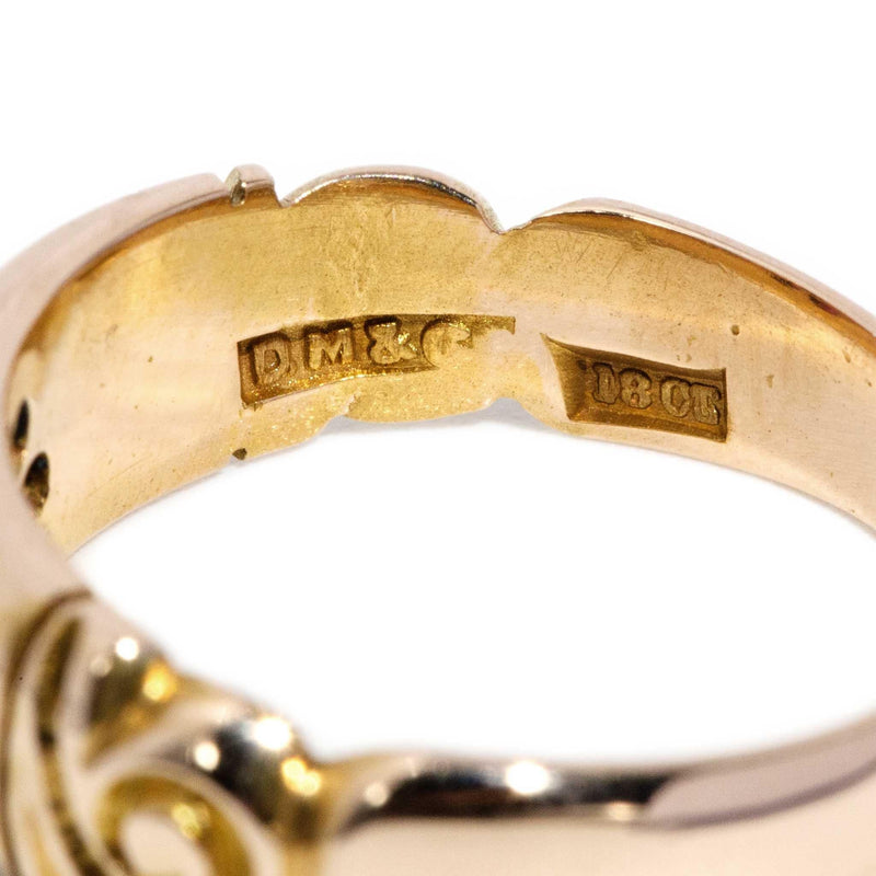 Katerina 1930s Ruby & Seed Pearl Band 18ct Gold