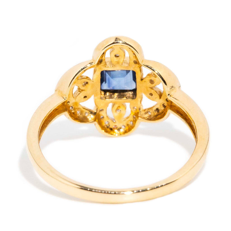 Katherine Blue Sapphire & Diamond Ring 9ct Gold Rings Imperial Jewellery 