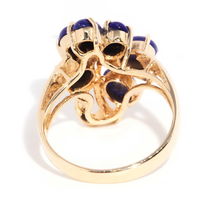 Katniss Vintage 14ct Gold Lapis Lazuli & Diamond Cluster Ring* OB Gemmo $ Rings Imperial Jewellery 