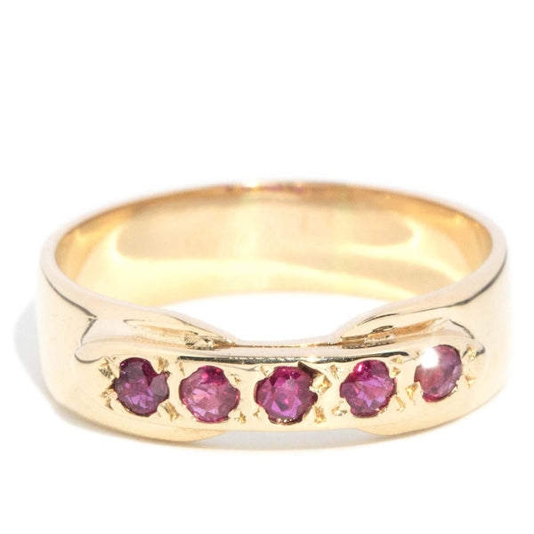 Vintage Circa 1970s Ruby Dress Ring 14 Carat Gold Ring