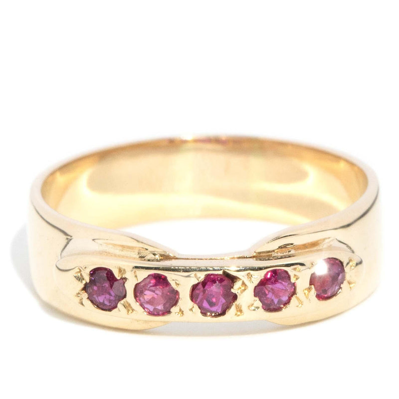 Vintage Circa 1970s Ruby Dress Ring 14 Carat Gold Ring