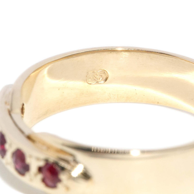 Vintage Circa 1970s Ruby Dress Ring 14 Carat Gold Ring