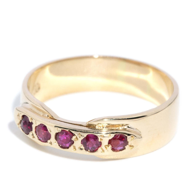 Vintage Circa 1970s Ruby Dress Ring 14 Carat Gold Ring