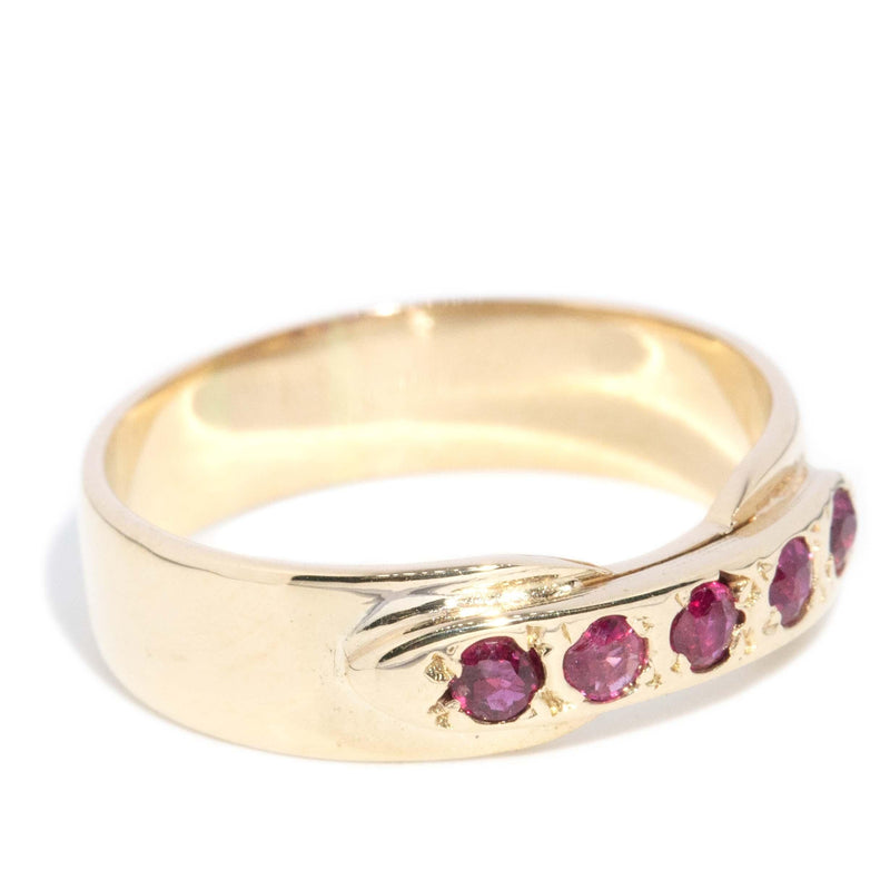 Vintage Circa 1970s Ruby Dress Ring 14 Carat Gold Ring
