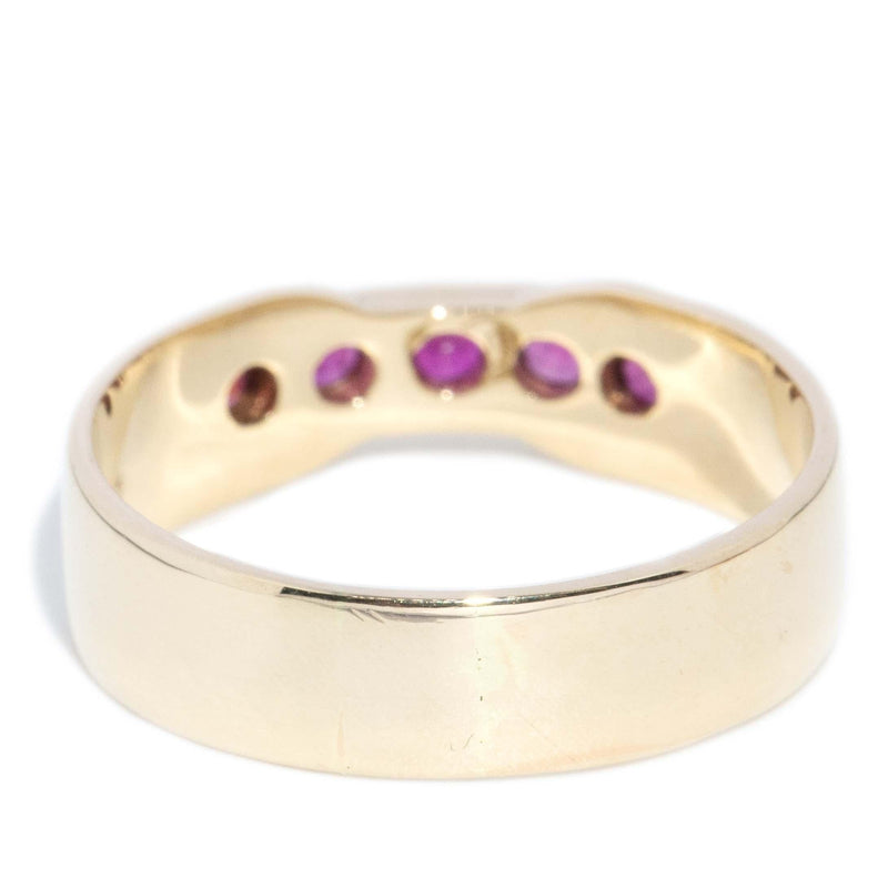 Vintage Circa 1970s Ruby Dress Ring 14 Carat Gold Ring