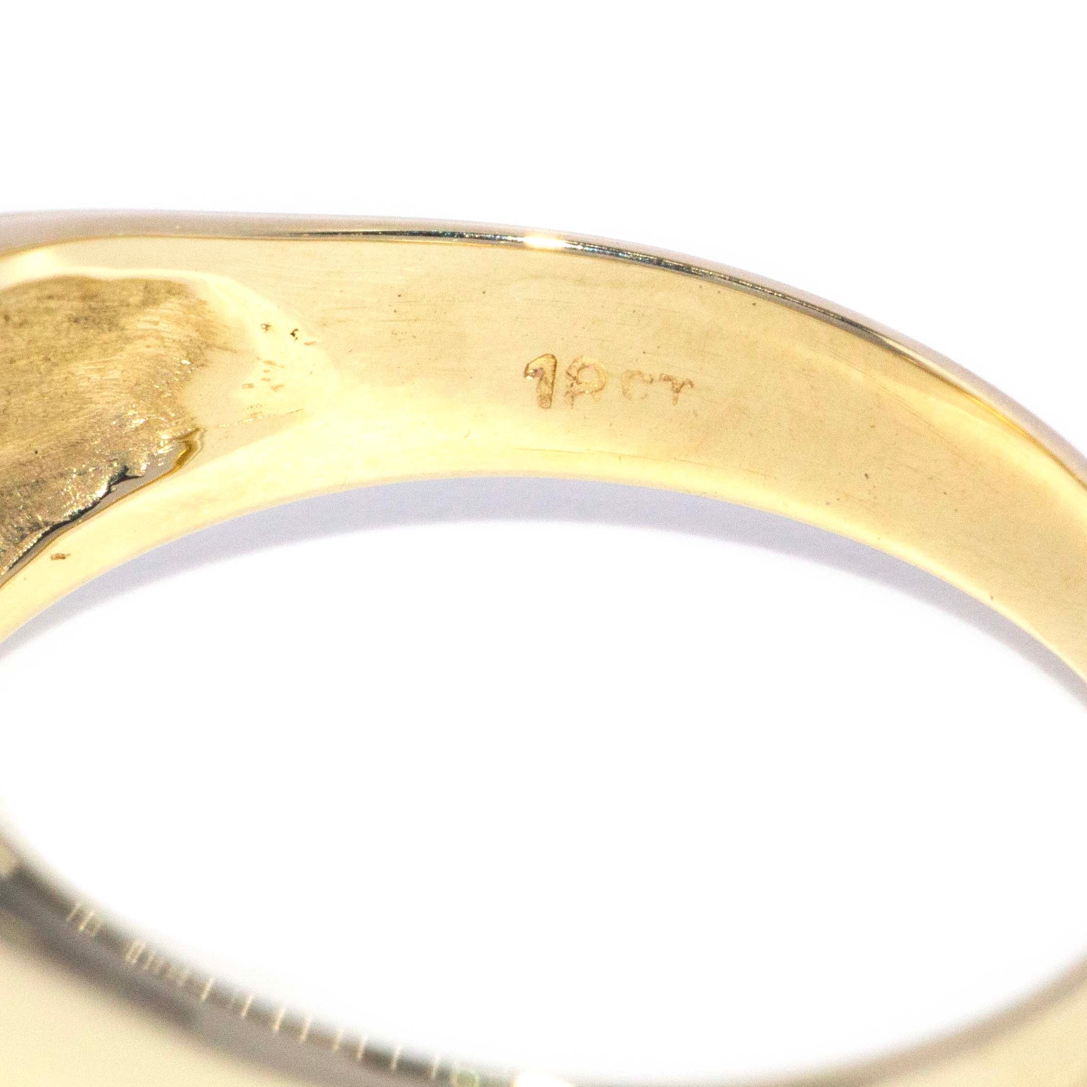 Katya Reinvented Etched Diamond Signet Ring 14ct Gold Rings Imperial Jewellery 